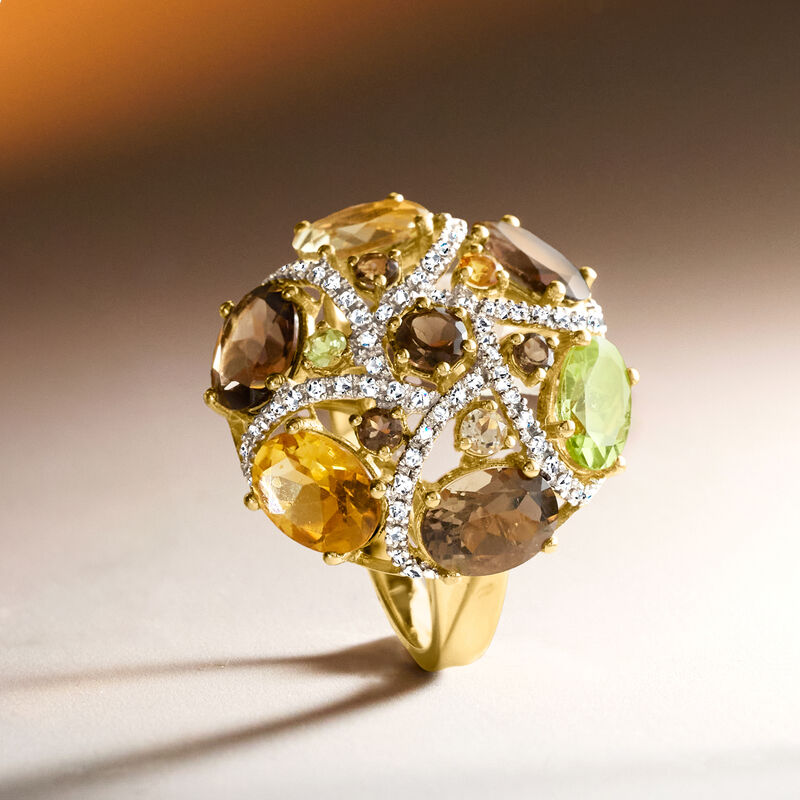 Le Vian 8.40 ct. t.w. Multi-Gemstone Ring with .30 ct. t.w. Vanilla Diamonds in 14kt Honey Gold. Size 7 image number 3