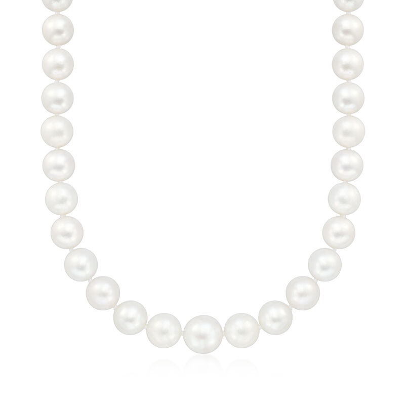 11-13mm Cultured South Sea Pearl Necklace with 14kt White Gold. 18&quot; image number 1