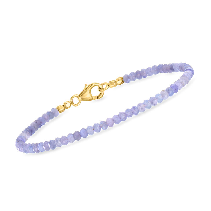 13.00 ct. t.w. Tanzanite Bead Bracelet in 18kt Gold Over Sterling image number 0