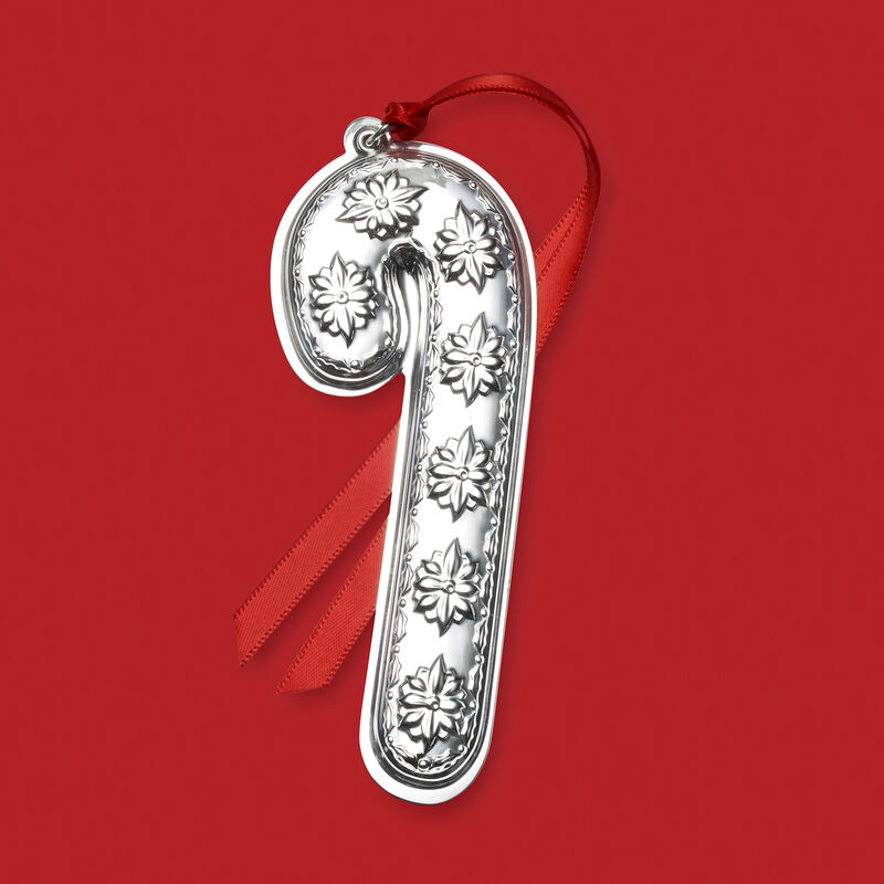 Wallace 2020 Sterling Silver Candy Cane Ornament - 13th Edition image number 1