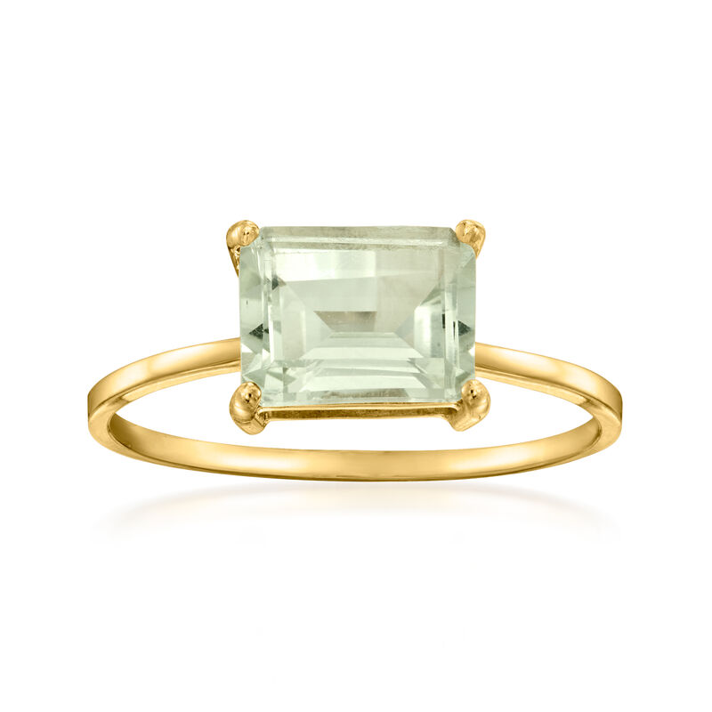 .50 Carat Prasiolite Ring in 14kt Yellow Gold. Size 8 image number 0
