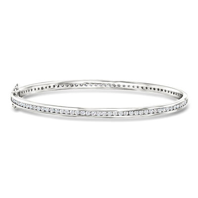 1.70 ct. t.w. CZ Eternity Bangle Bracelet in Sterling Silver