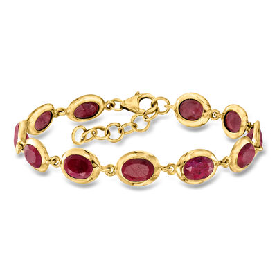 16.00 ct. t.w. Ruby Bracelet in 18kt Gold Over Sterling