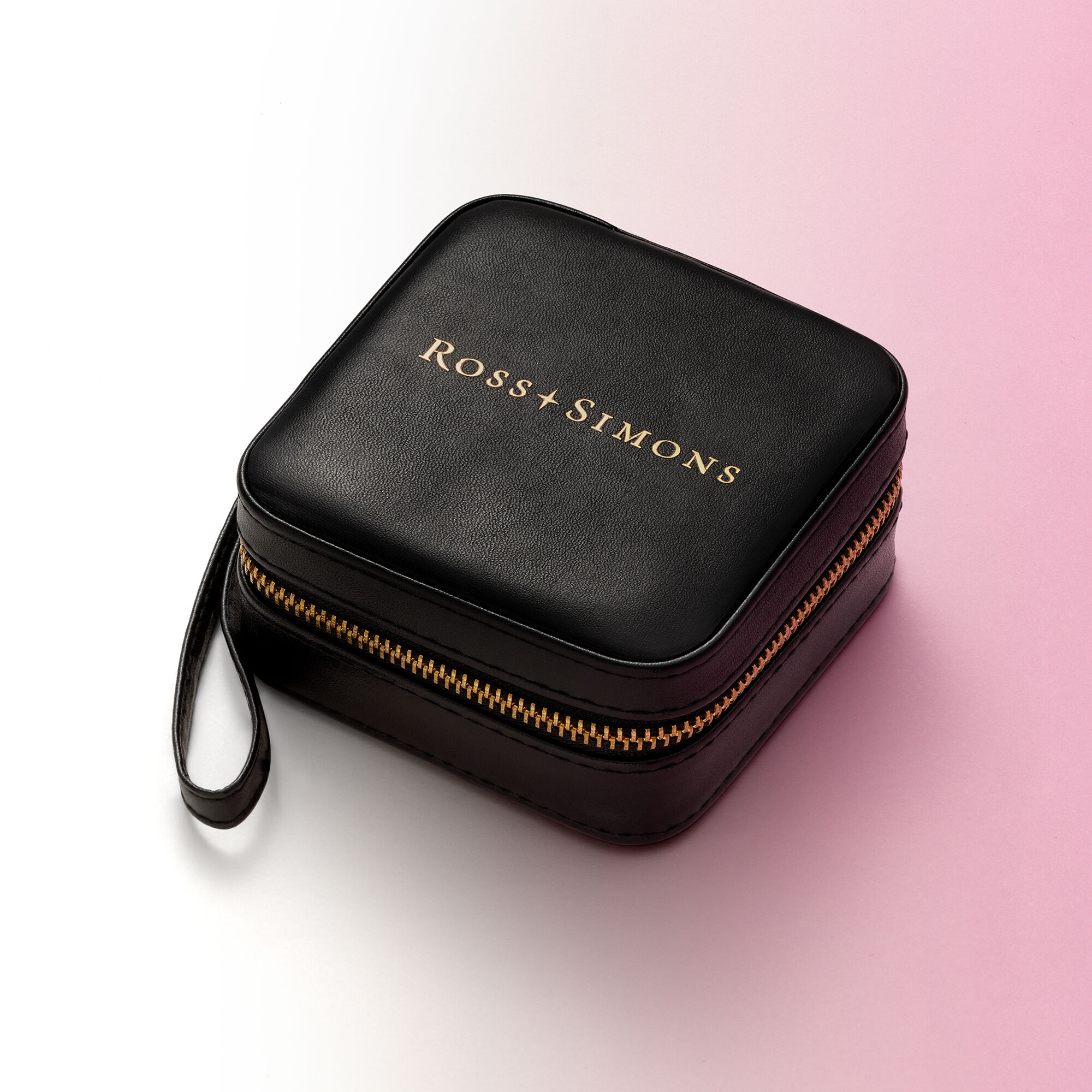 Ross Simons Black Faux Leather Jewelry Travel Case