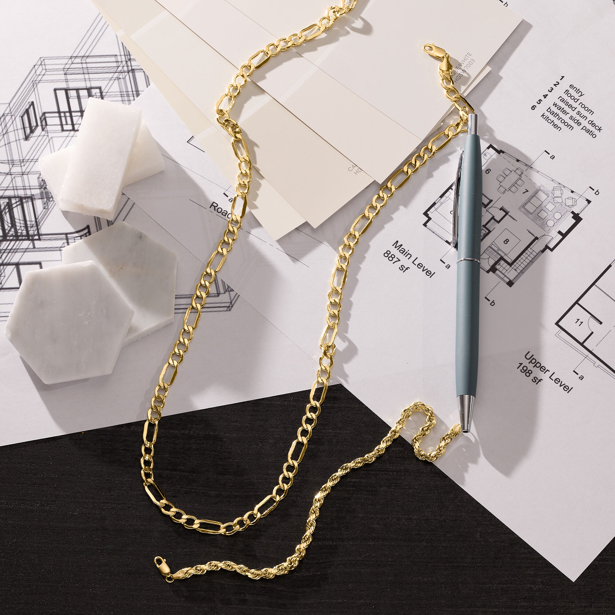 Men's 4mm 10kt Yellow Gold Rope-Chain Bracelet. 8