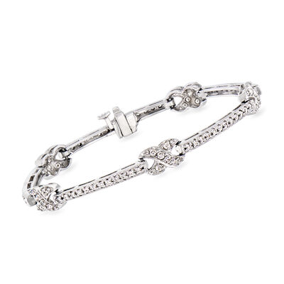 C. 1990 Vintage 2.00 ct. t.w. Diamond Bracelet in 14kt White Gold