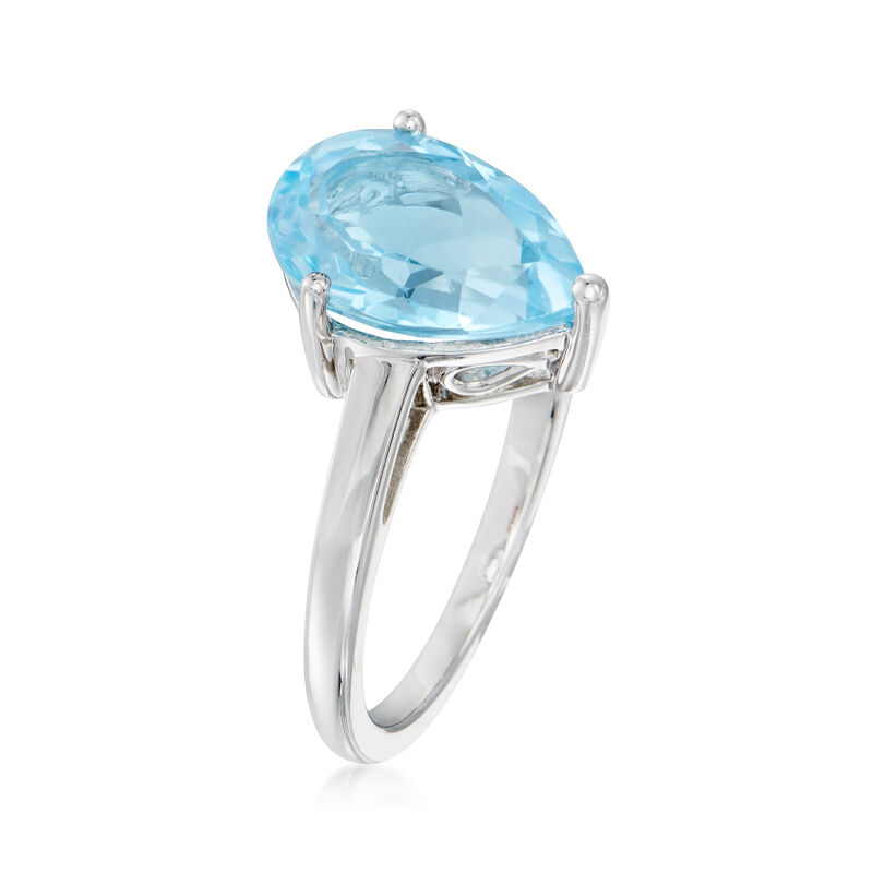 3.60 Carat Sky Blue Topaz Ring in Sterling Silver image number 2