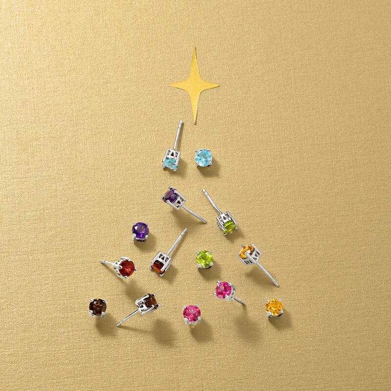 7.00 ct. t.w. Multi-Gemstone Jewelry Set: Seven Pairs of Stud Earrings in Sterling Silver  image number 11