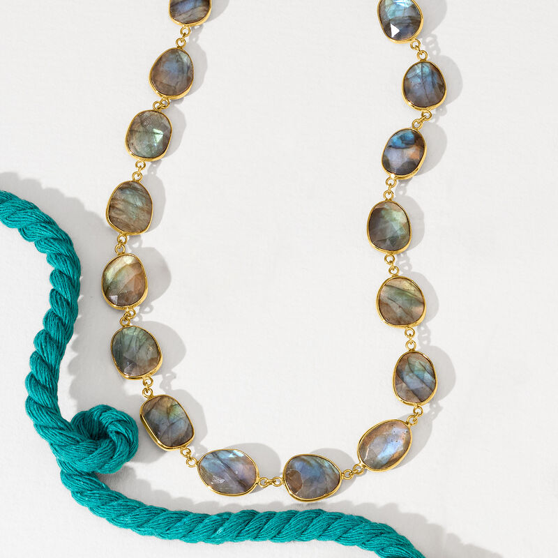 Labradorite Necklace in 14kt Gold Over Sterling image number 3