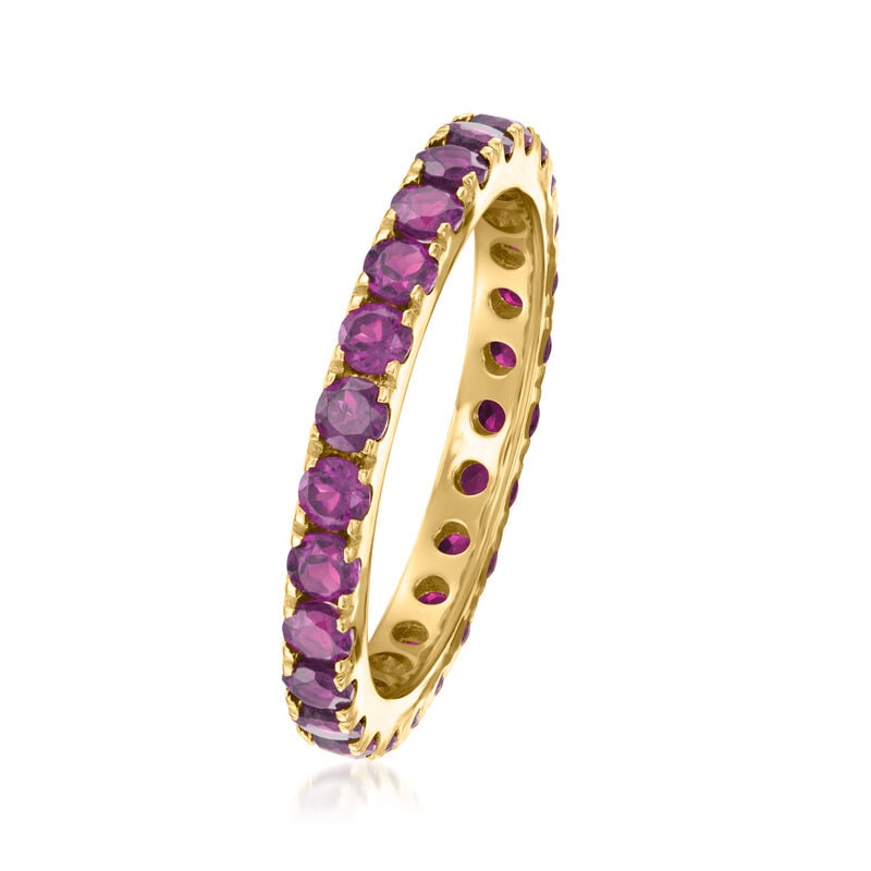 1.40 ct. t.w. Amethyst Eternity Band in 18kt Gold Over Sterling image number 2