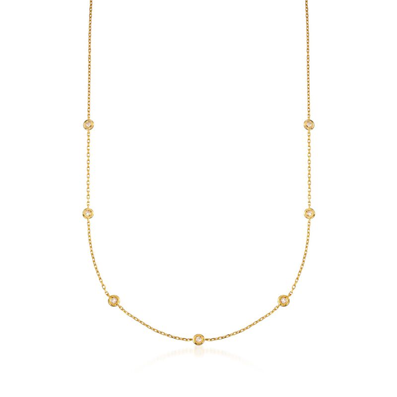 .20 ct. t.w. Diamond Necklace in 14kt Gold Over Sterling. 36&quot; image number 1