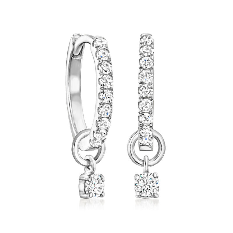 Diamond Circle Hoop Charms in Sterling Silver image number 3