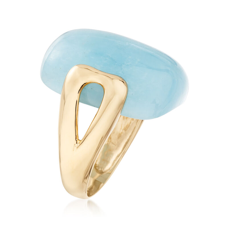 20.00 Carat Aquamarine Ring in 14kt Yellow Gold image number 2