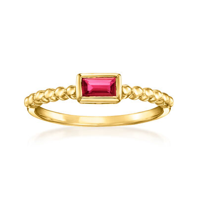 .30 Carat Lab-Grown Ruby Ring in 18kt Gold Vermeil