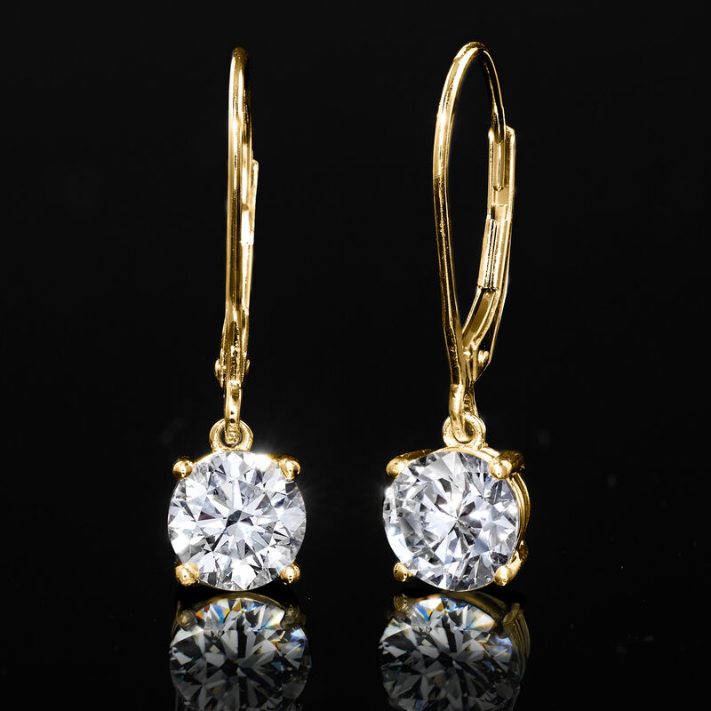 2.00 ct. t.w. Lab-Grown Diamond Drop Earrings in 14kt Yellow Gold  image number 2