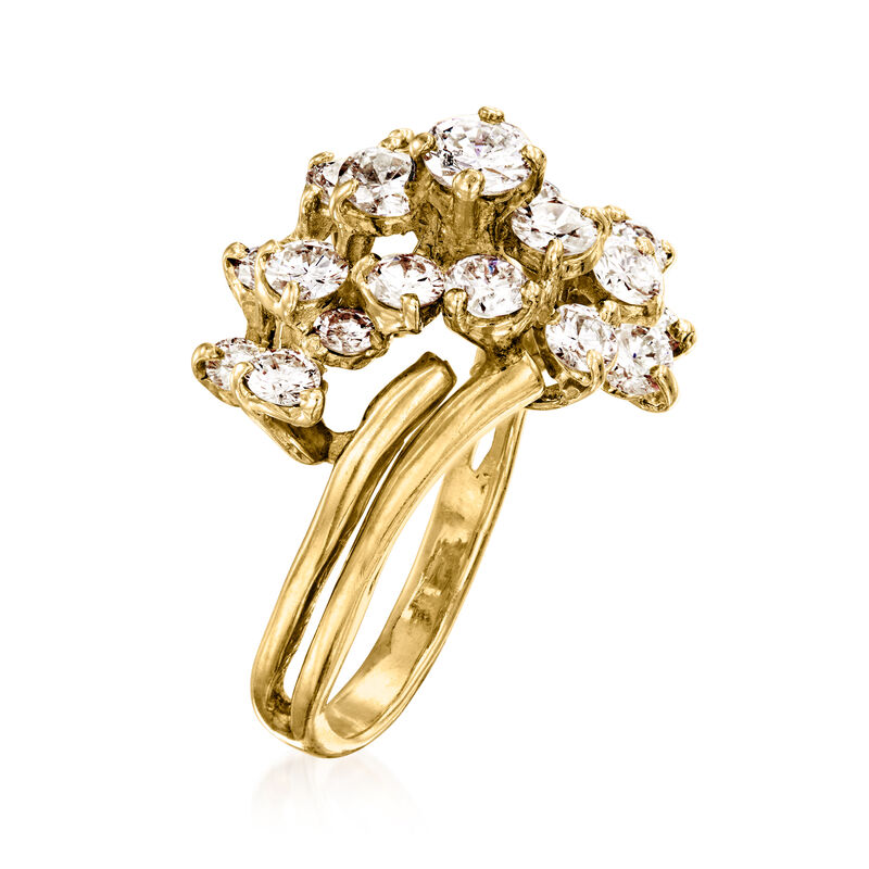C. 1980 Vintage 1.75 ct. t.w. Diamond Waterfall Ring in 18kt Yellow Gold image number 2