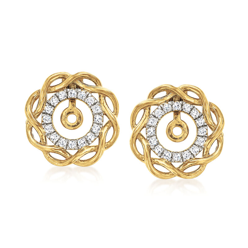 .33 ct. t.w. Diamond Jewelry Set: Stud Earrings and Convertible Earring Jackets in 14kt Yellow Gold image number 5