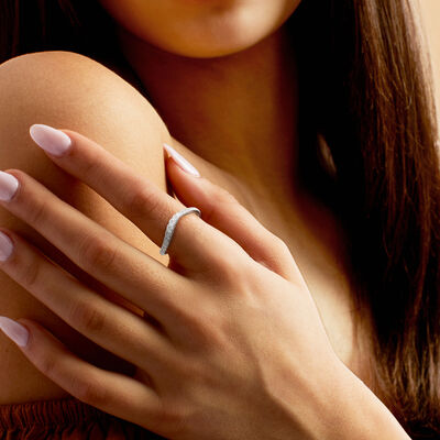 .33 ct. t.w. Diamond Wavy Ring in Sterling Silver