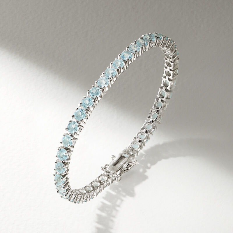 9.00 ct. t.w. Sky Blue Topaz Tennis Bracelet in Sterling Silver image number 2