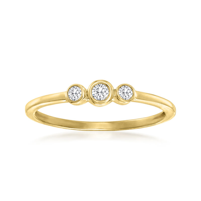 .10 ct. t.w. Bezel-Set Diamond Trio Ring in 14kt Yellow Gold image number 0