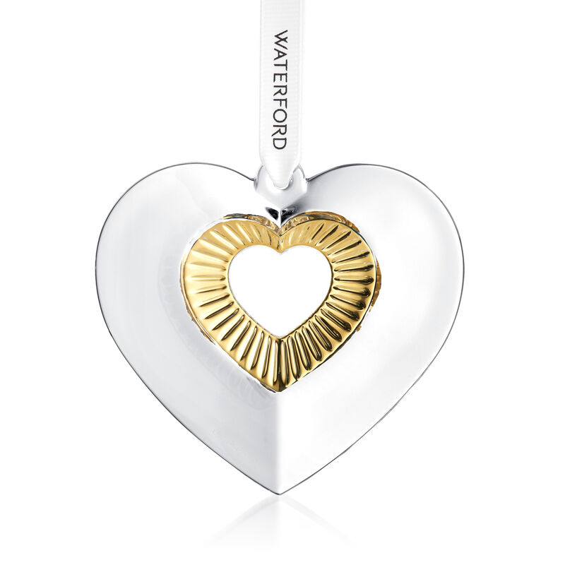Waterford Crystal Goldtone Heart Ornament image number 2
