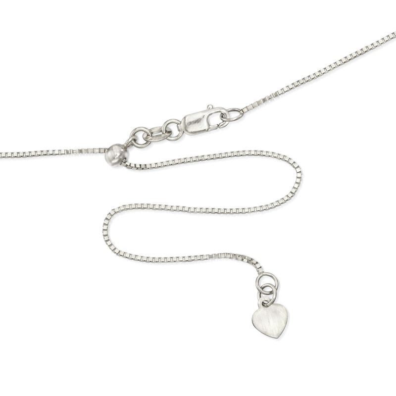 .7mm 14kt White Gold Adjustable Box-Chain Necklace image number 2