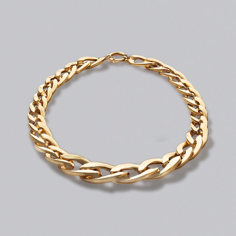 Italian 14kt Yellow Gold Graduated Oval-Link Necklace. 20.5&quot; image number 2