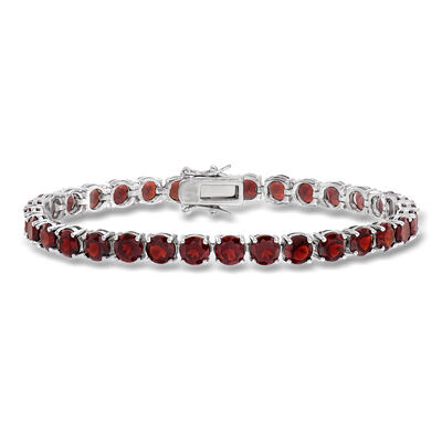 19.20 ct. t.w. Garnet Tennis Bracelet in Sterling Silver