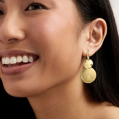 Italian 18kt Gold Over Sterling Circle Drop Earrings