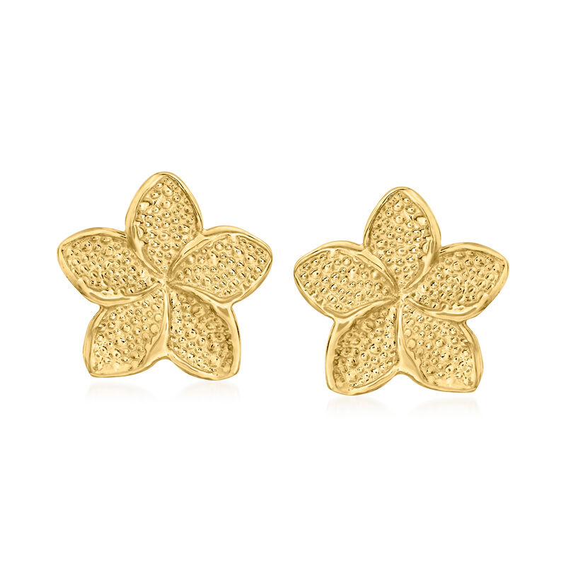 10kt Yellow Gold Flower Earrings  image number 0