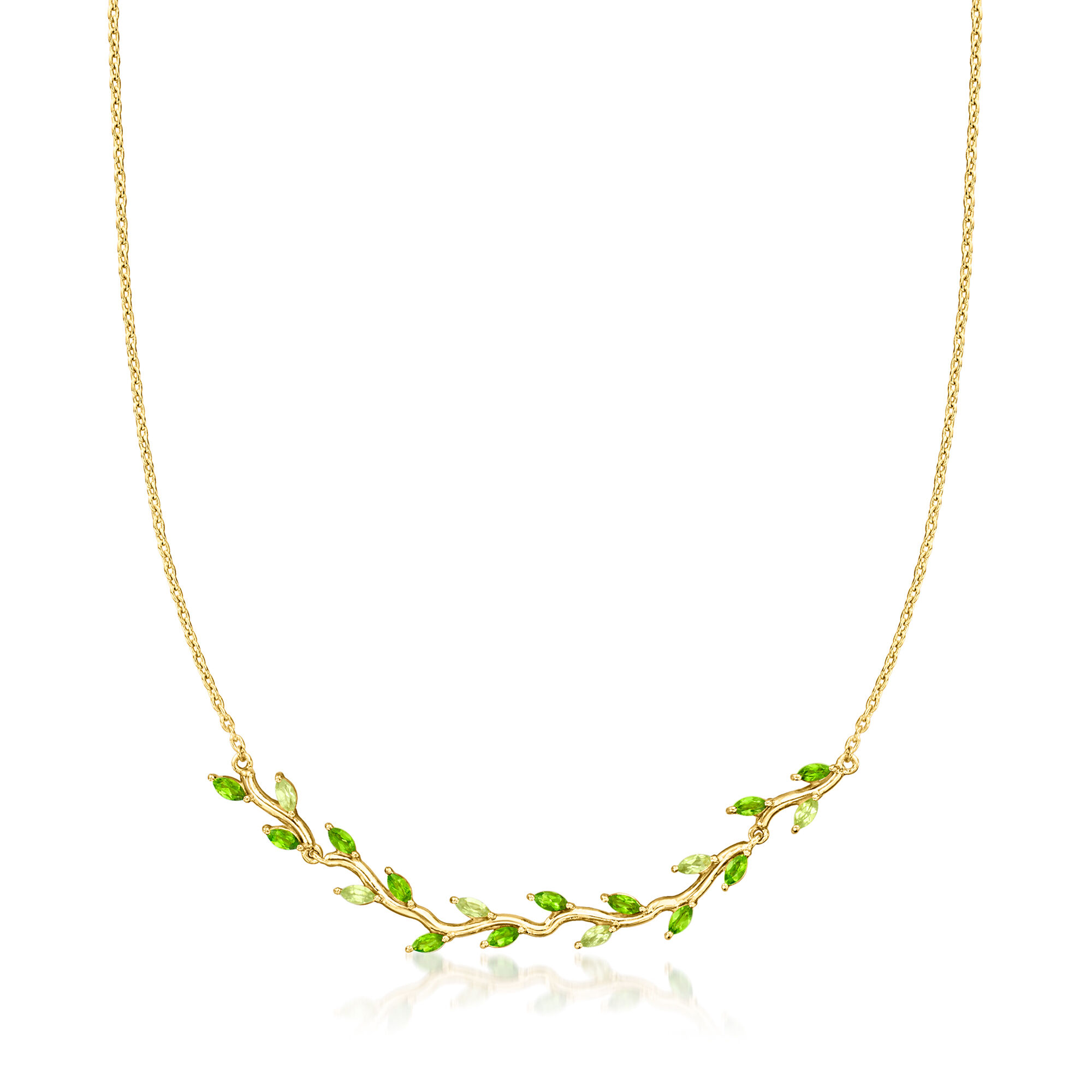 80 ct. t.w. Chrome Diopside and .40 ct. t.w. Peridot Leaf 80 ct. t.w. Chrome Diopside and .40 ct. t.w. Peridot Leaf