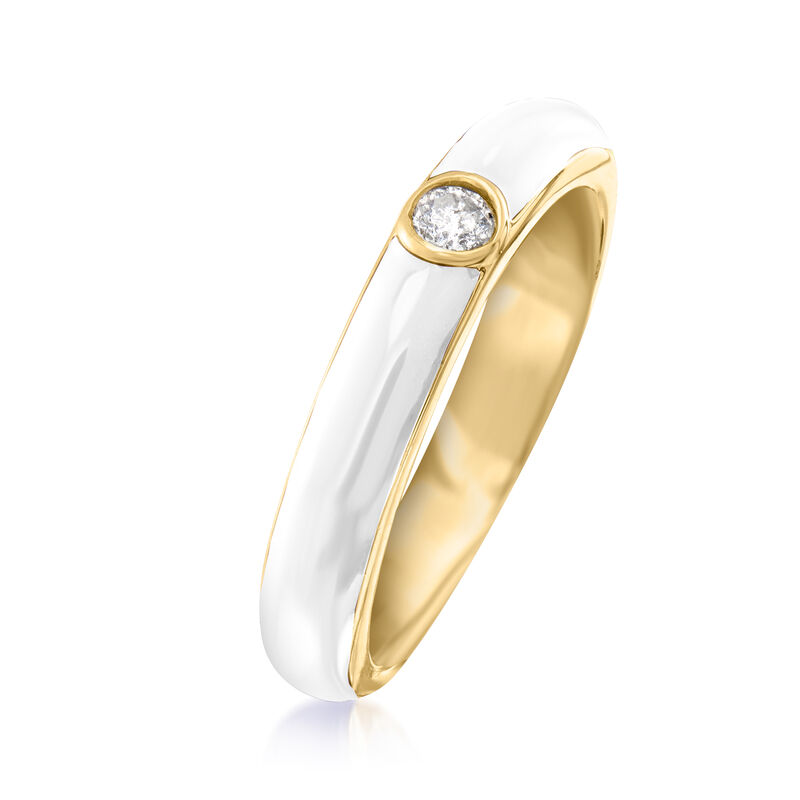 .10 Carat Diamond and White Enamel Ring in 18kt Gold Over Sterling image number 2