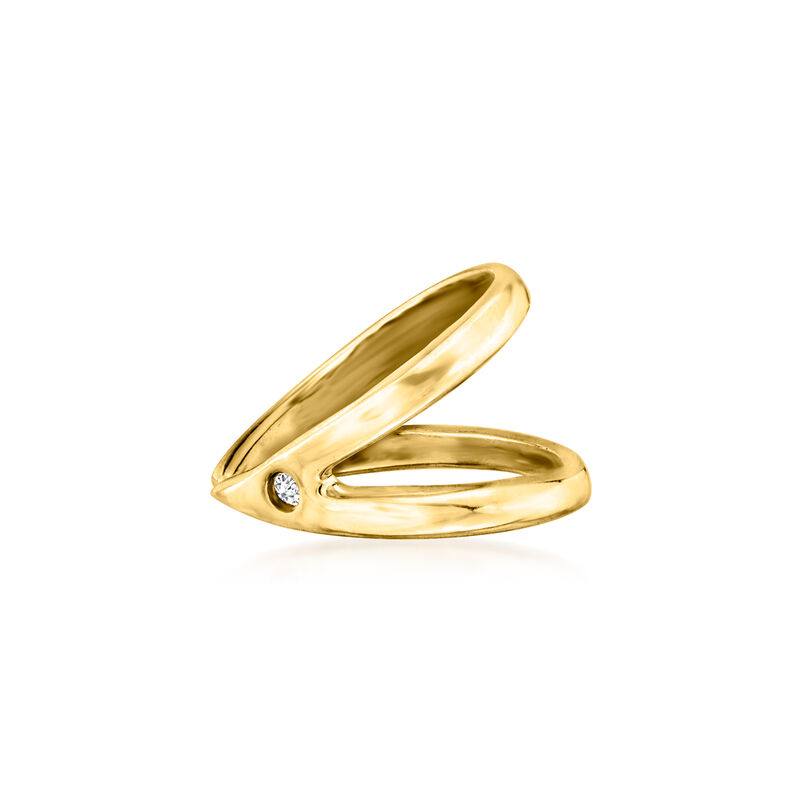 Diamond Single Ear Cuff in 14kt Yellow Gold  image number 0