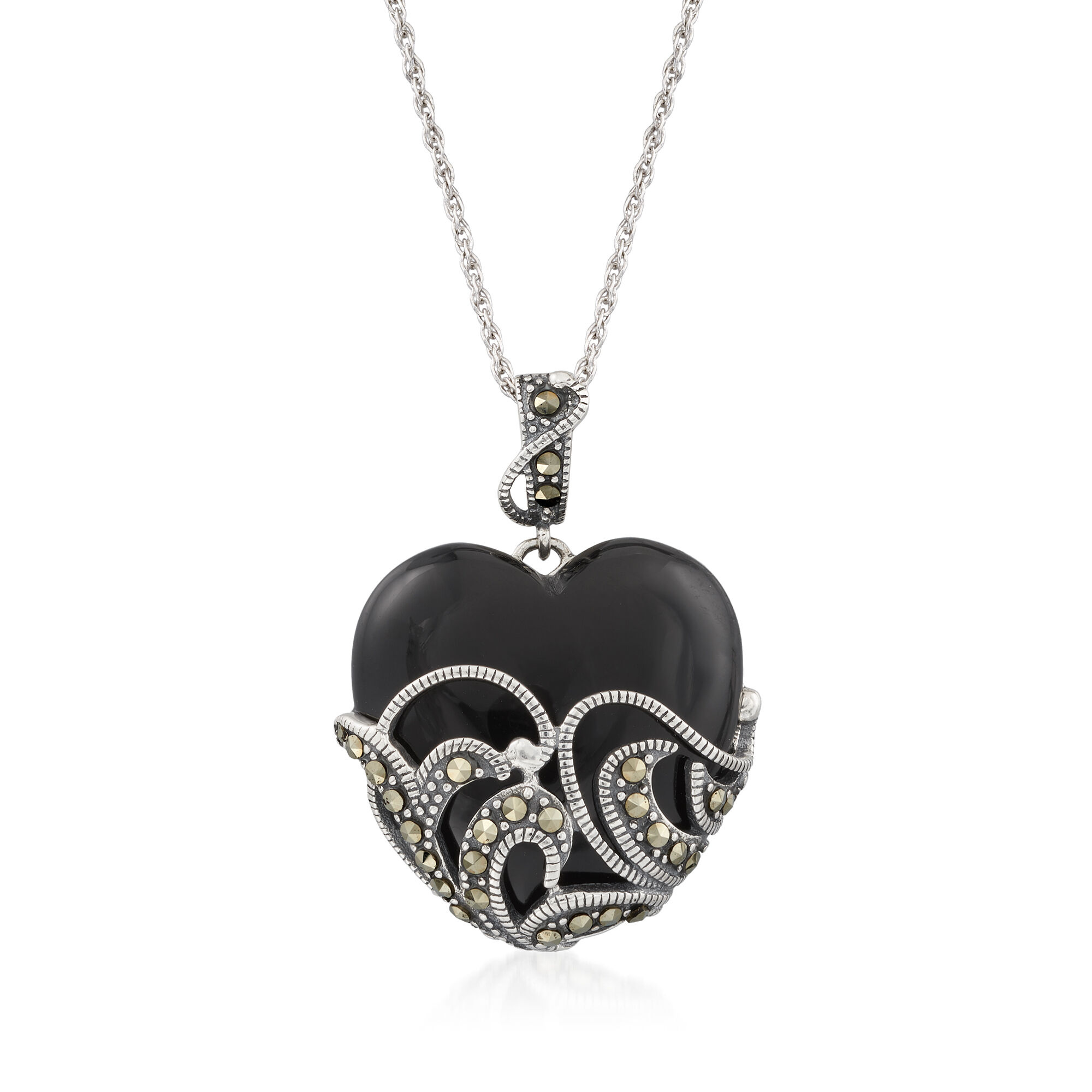 ☆ROSEMONT☆ Silver Black Onyx Heart Necklace RC24B03K ☆ROSEMONT☆ Silver Black Onyx Heart Necklace RC24B03K