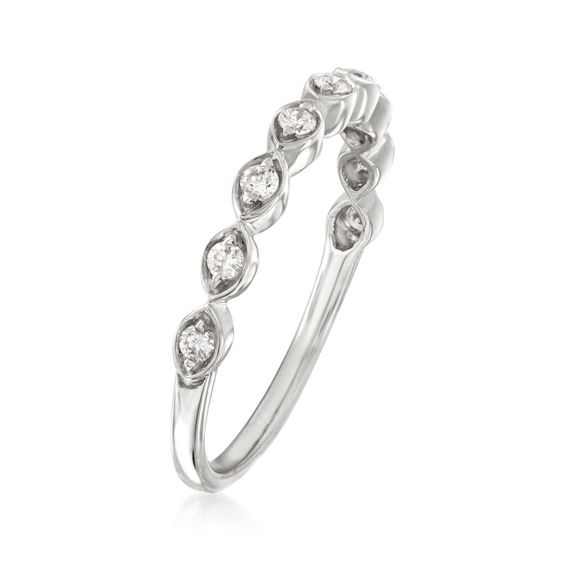 Henri Daussi .17 ct. t.w. Diamond Wedding Ring in 18kt White Gold image number 2