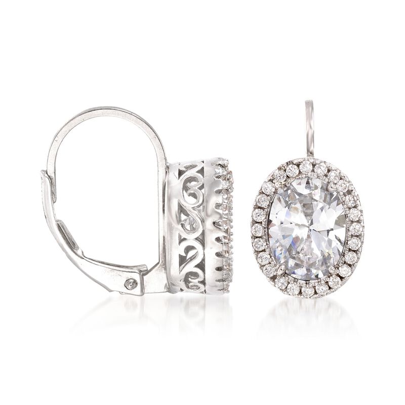 2.75 ct. t.w. CZ Drop Earrings in Sterling Silver image number 2