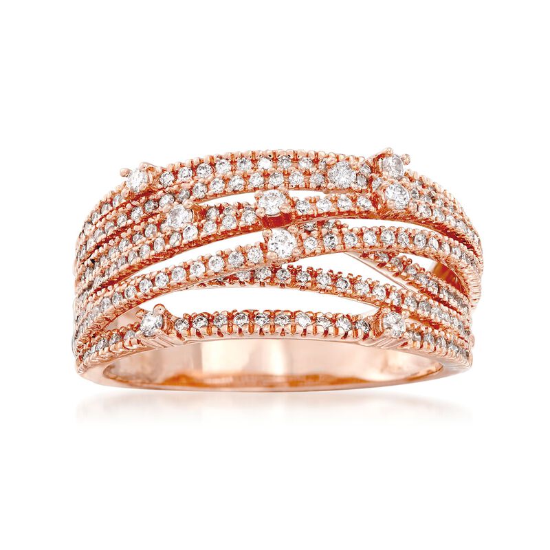 .75 ct. t.w. Diamond Highway Ring in 14kt Rose Gold image number 0