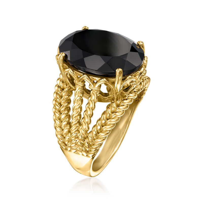 Onyx Roped Ring in 18kt Gold Over Sterling image number 2