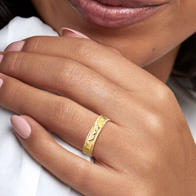 10kt Yellow Gold Claddagh-Pattern Ring
