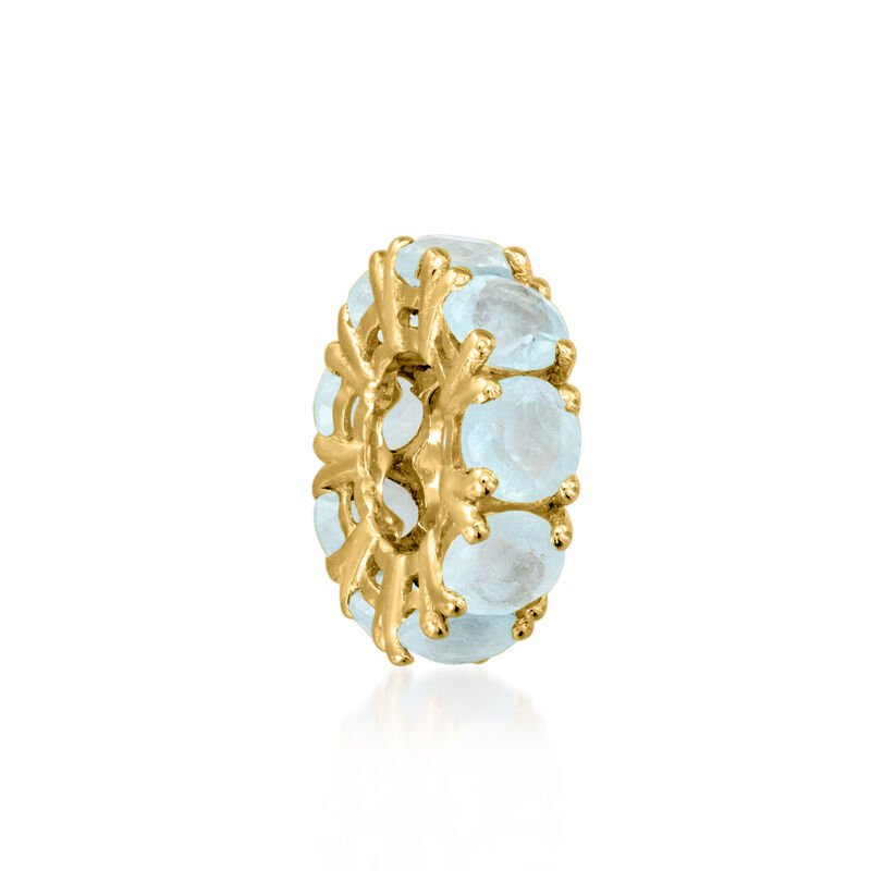 March/Aquamarine - Birthstone Bead Charm in 18kt Gold Over Sterling  image number 0