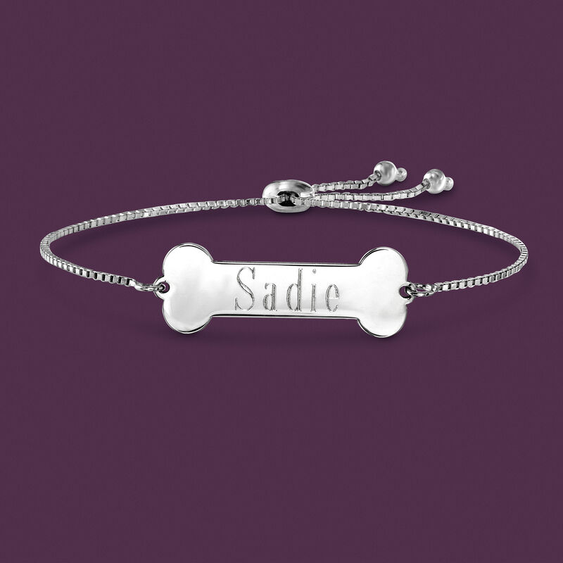 Plain - Sterling Silver Dog Bone Bolo Bracelet image number 3