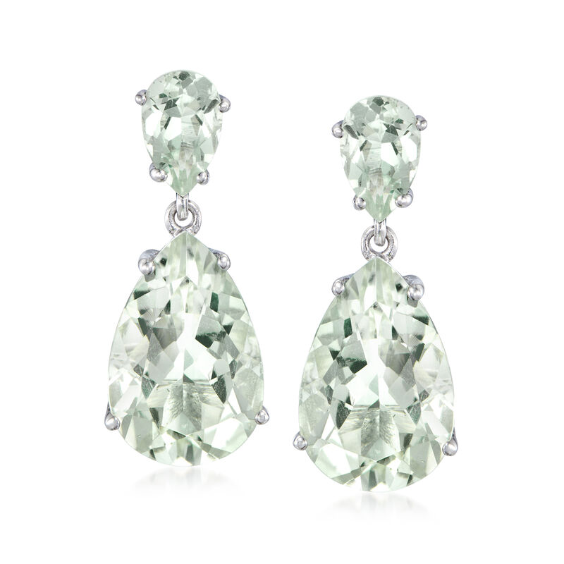 11.00 ct. t.w. Prasiolite Drop Earrings in Sterling Silver image number 0