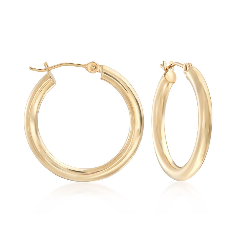 3mm 14kt Yellow Gold Hoop Earrings image number 0