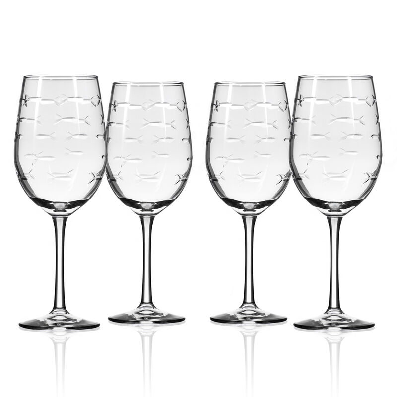 Rolf Glass &quot;School of Fish&quot; Set of 4 Wine Glasses image number 0