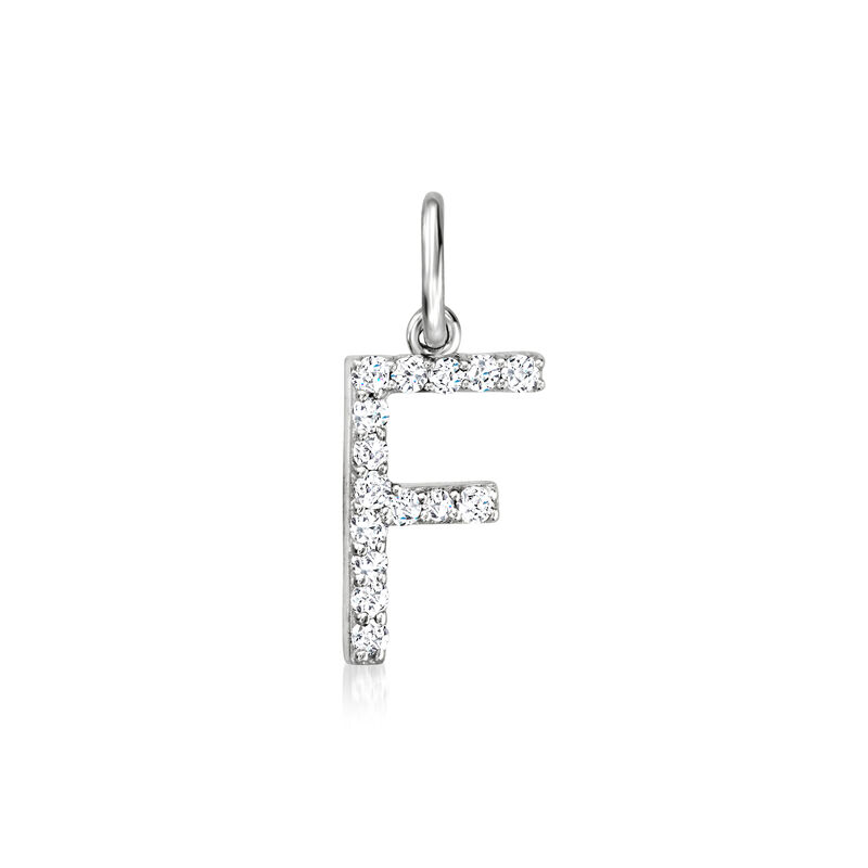 F - Diamond Initial Charm in Sterling Silver  image number 0