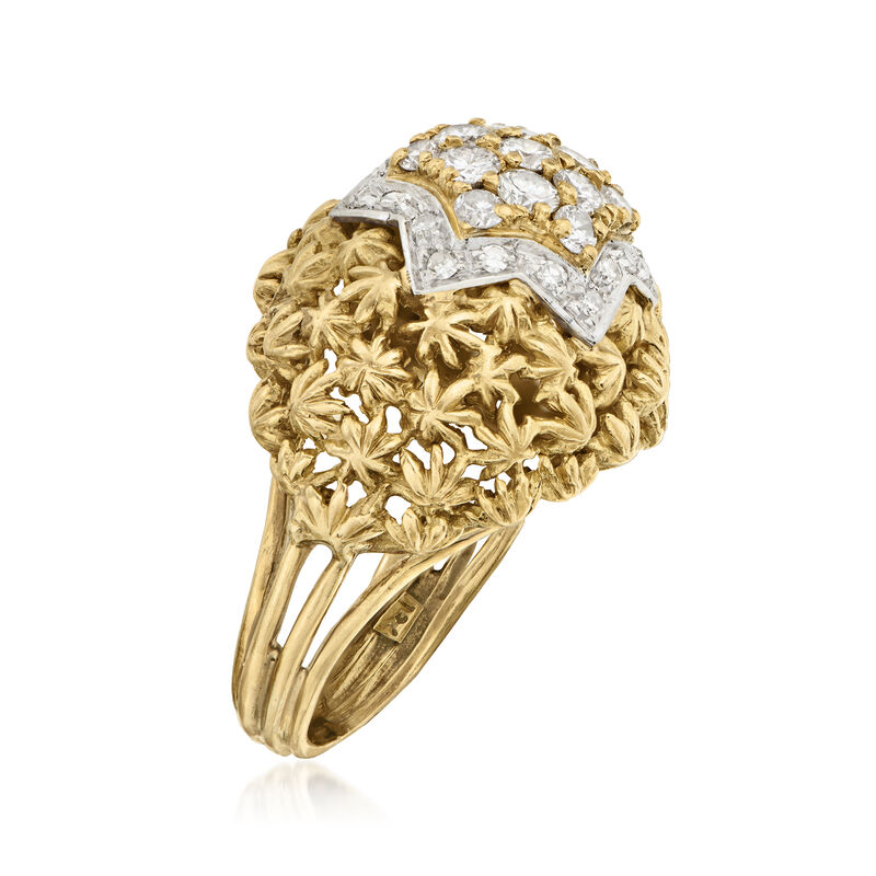 C. 1980 Vintage 1.20 ct. t.w. Diamond Star Ring in 18kt Two-Tone Gold. Size 5.5 image number 2