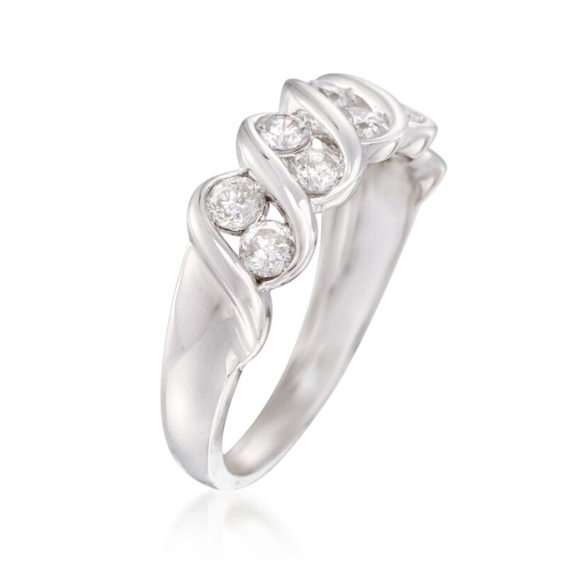 1.00 ct. t.w. Diamond Spiral Ring in 14kt White Gold image number 2