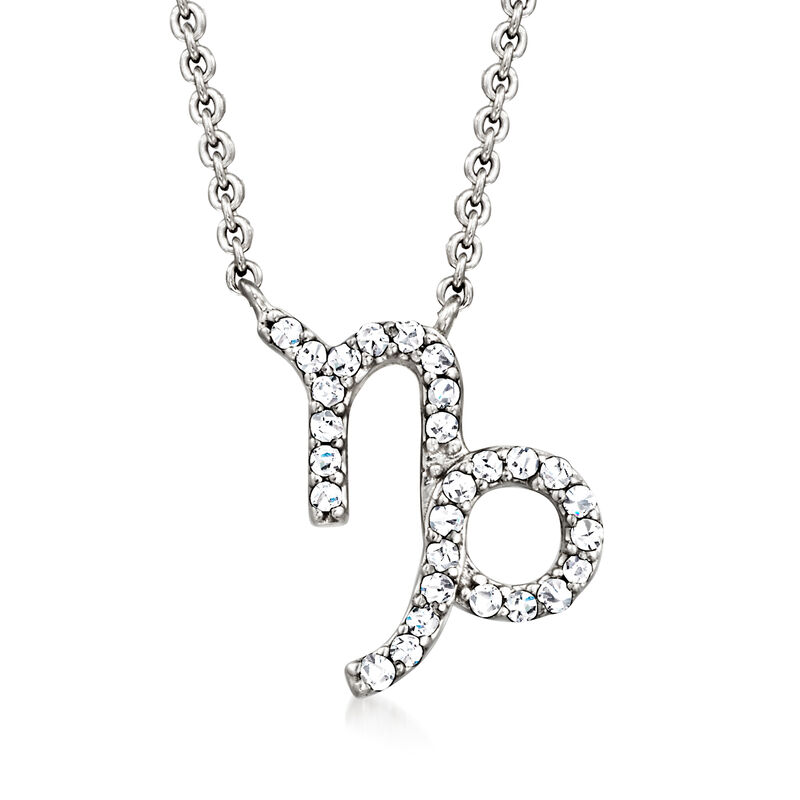 Capricorn - .10 ct. t.w. Diamond Zodiac Necklace in Sterling Silver. 16&quot; image number 0