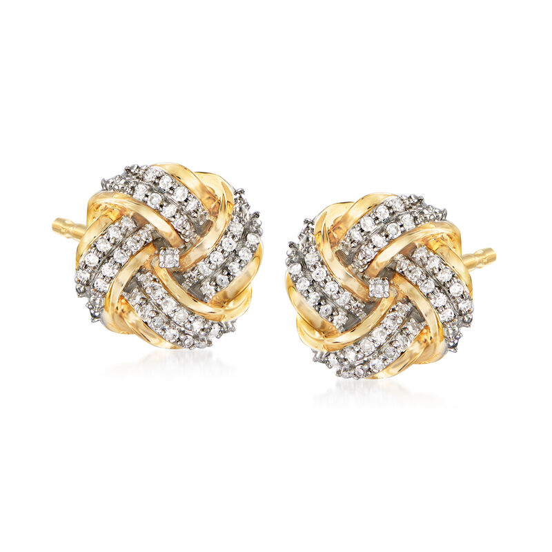 .25 ct. t.w. Diamond Love Knot Earrings in 14kt Yellow Gold image number 0