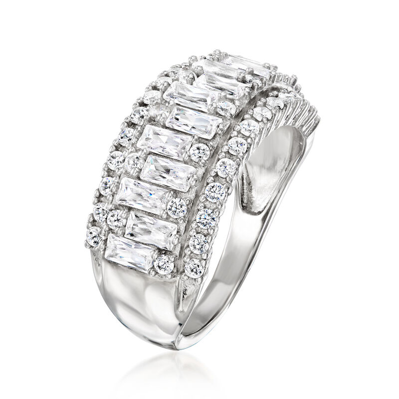 2.40 ct. t.w. CZ Ring in Sterling Silver image number 2
